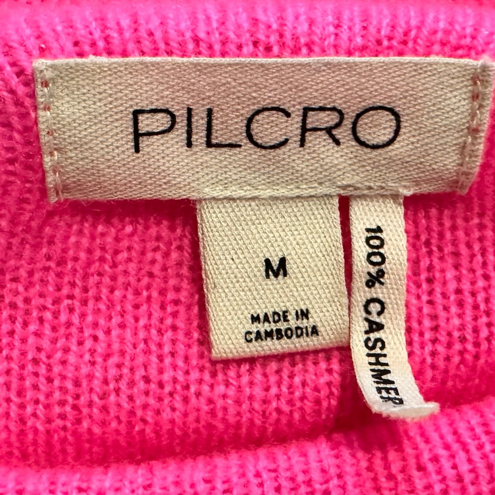 Pilcro Hot Pink Cashmere Sweater - Picture 5 of 7